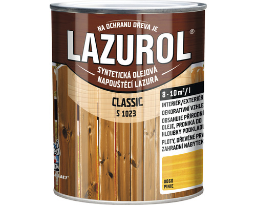 Lazúra na drevo Lazurol Classic S1023 pínia 0,75 l Lazurol lazúra na ochranu dreva v dóze