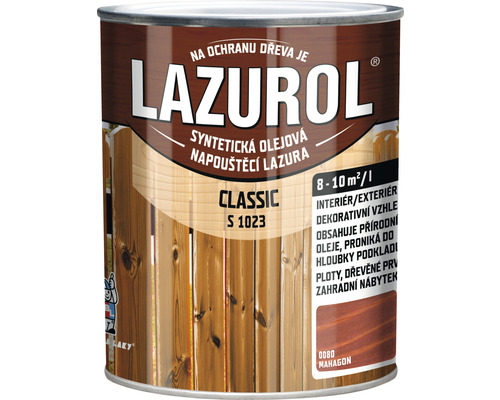 Lazúra na drevo Lazurol Classic S1023 mahagón 0,75 l Lazurol Ochranná olejová lazúra na drevo plechovka