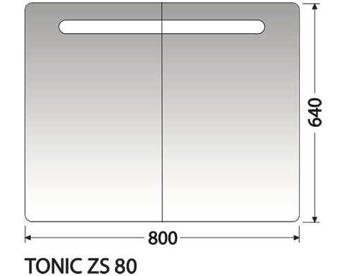Zrkadlová skrinka Intedoor TONIC ZS 80-0