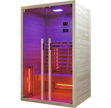 Infračervená sauna so sklenenými dverami a digitálnym displejom
