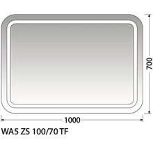 Zrkadlo do kúpeľne Intedoor Wave 100x70 cm WA5 ZS 100/70 TF
