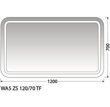 Zrkadlo do kúpeľne Intedoor Wave 120x70 cm WA5 ZS 120/70 TF