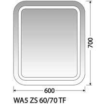 Zrkadlo do kúpeľne Intedoor Wave 60x70 cm WA5 ZS 60/70 TF