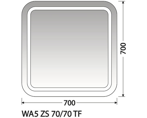 Zrkadlo do kúpeľne Intedoor Wave 70x70 cm WA5 ZS 70/70 TF-0