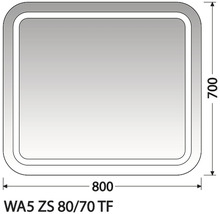 Technický nákres zrkadla s rozmermi 800 x 700
