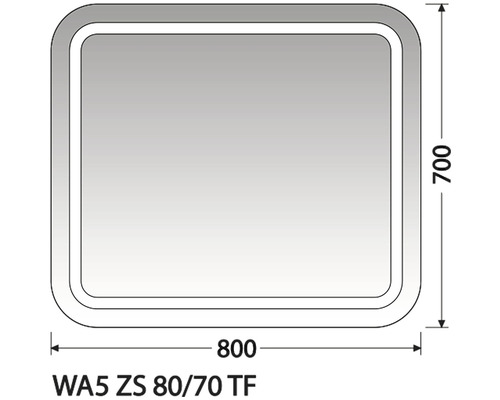 Zrkadlo do kúpeľne Intedoor Wave 80x70 cm WA5 ZS 80/70 TF