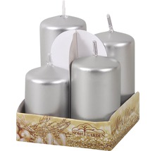 Štyri valcové sviečky v kartónovej krabici