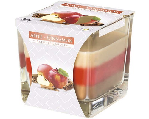 Vianočná sviečka Bispol Apple & Cinnamon v skle 170 g Vonná sviečka jablko-škorica v skle