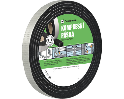 Kompresná páska Den Braven 30 mm x 20 mm, 6 m čierna Kompresná páska v roli od spoločnosti Den Braven