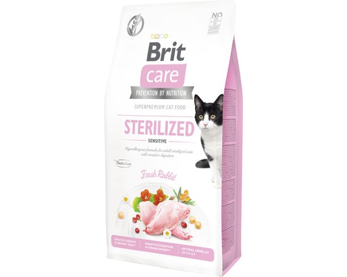 Granule pre mačky Brit Care Cat Grain-Free Sterilized Sensitive 7 kg Brit Care krmivo pre mačky Sterilized Sensitive s čerstvým králikom