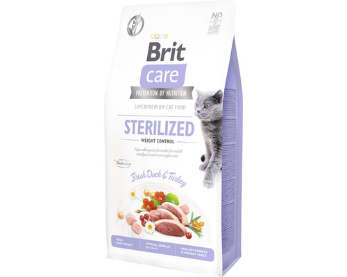 Granule pre mačky Brit Care Cat Grain-Free Sterilized and Weight Control 7 kg