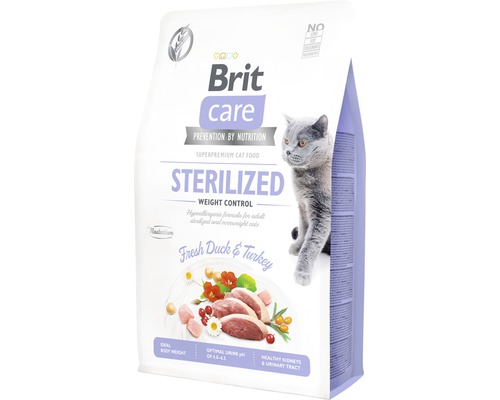 Granule pre mačky Brit Care Cat Grain-Free Sterilized and Weight Control 2 kg