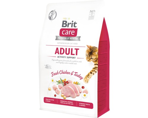 Granule pre mačky Brit Care Cat Grain-Free Adult Activity Support 400 g Brit Care Adult krmivo pre mačky s kuracím a morčacím mäsom