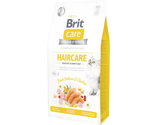 Granule pre mačky Brit Care Cat Grain-Free Haircare Healthy and Shiny Coat 7 kg