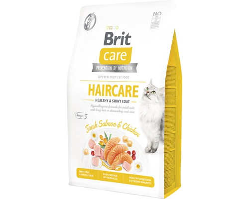 Granule pre mačky Brit Care Cat Grain-Free Haircare Healthy and Shiny Coat 2 kg