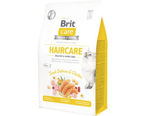 Granule pre mačky Brit Care Cat Grain-Free Haircare Healthy and Shiny Coat 400 g