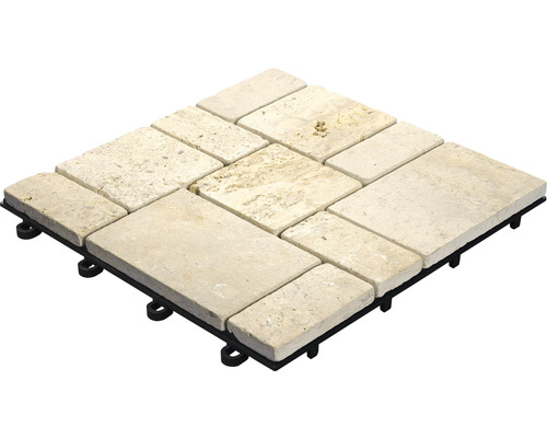 Terasová dlaždica kamenná Florco Stone 30 x 30 cm s klick systémom travertín balenie 4 ks