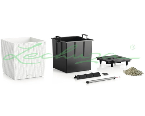 Kvetináč so zavlažovacím systémom a príslušenstvom