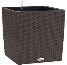 Obal na kvetináč Lechuza Cube Cottage plastový hnedý 50x50x54 cm