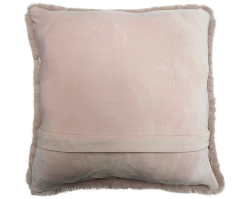 Štvorcový vankúš s lemom z umelej kožušiny
