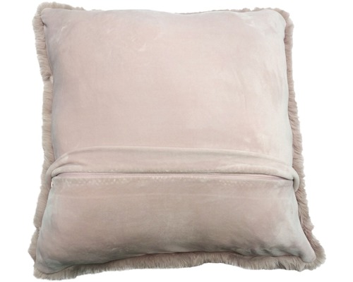 Dekoračný vankúš s kožušinovým okrajom a zipsom