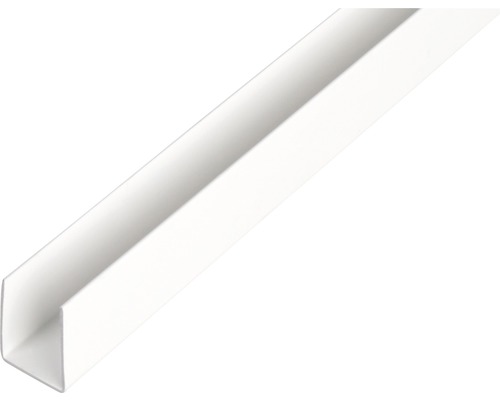 U profil, plast biely, 12x10x10x1 mm, 2,6 m Plastový U-profil