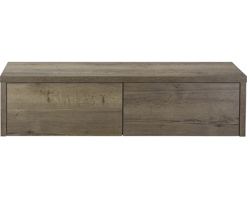 Kúpeľňová skrinka pod umývadlo Bloxx 140 cm s umývadlovou doskou pre 2 umývadlá na dosku Tabacco Kúpeľňová skrinka pod umývadlo Bloxx 140 cm s umývadlovou doskou pre 2 umývadlá na dosku Tabacco