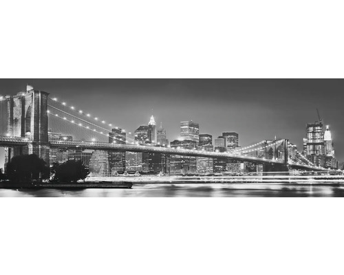 Fototapeta papierová 4-320 Imagine Edition 4 Papier New York 4-dielna 368x127 cm Nočná fotografia Brooklynského mosta a panorámy New Yorku