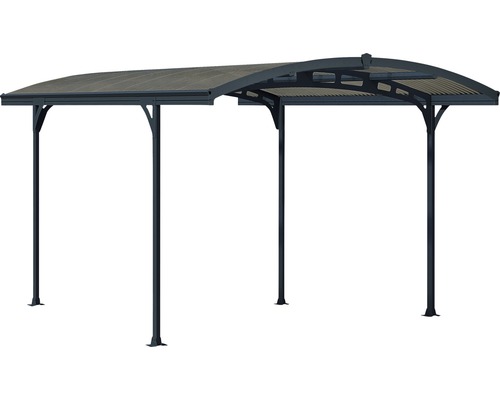 Voľne stojaci prístrešok pre auto so zakrivenou strechou