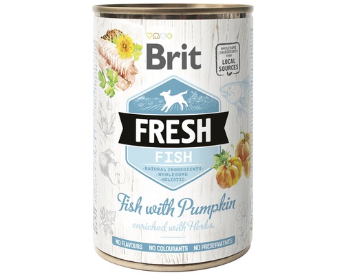 Konzerva pre psov Brit Fresh Fish with Pumpkin 400 g
