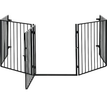 Čierna zábrana na schodisko s dvierkami a upevnením