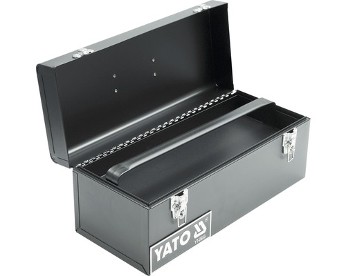 Otvorený kovový box na náradie s držadlom a logom Yato