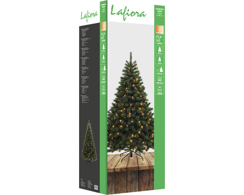 Balenie umelého vianočného stromčeka Lafiora so svetlami a detailmi produktu