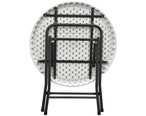 Skladací okrúhly barový stôl s oceľovým rámom