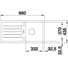 Granitový drez Blanco FAVUM 435 x 860 mm antracitová 524227