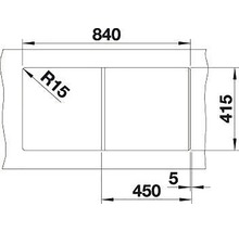 Granitový drez Blanco FAVUM 435 x 860 mm antracitová 524227