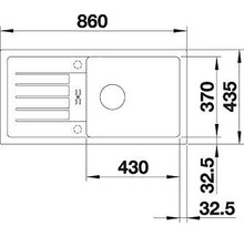 Granitový drez Blanco FAVUM 435 x 860 mm biela 524235