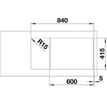 Granitový drez Blanco FAVUM 435 x 860 mm biela 524235