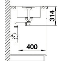 Granitový drez Blanco FAVUM 435 x 860 mm cafe 524238