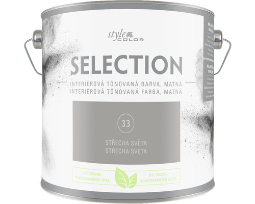 Farba na stenu StyleColor Selection Strecha sveta sivá 2,5 l Vedro s matnou interiérovou farbou Style Color Selection
