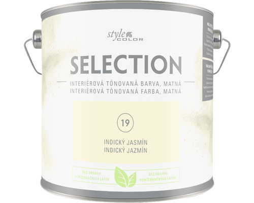 Farba na stenu StyleColor Selection Indický jazmín žltá 2,5 l Vedro s tónovanou interiérovou farbou, matné