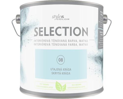 Farba na stenu StyleColor Selection Skrytá krása modrá 2,5 l Vedro s matnou interiérovou farbou