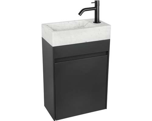 Kombinácia umývadla s mramorovým umývadlom a spodnou skrinkou