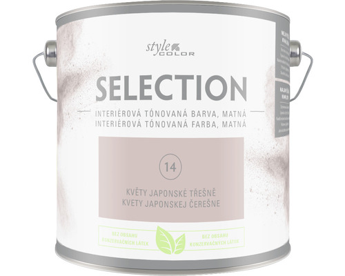 Farba na stenu StyleColor Selection Kvety japonskej čerešne ružová 2,5 l Vedro s matnou interiérovou farbou, odtieň Kvety japonskej čerešne