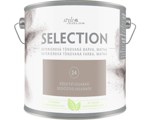 Farba na stenu StyleColor Selection Dedičstvo vulkánov hnedá 2,5 l Vedro s matnou interiérovou farbou Selection