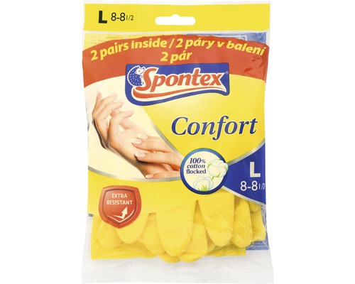 Spontex Confort Rukavice pre domácnosť veľkosti L, dva páry v balení