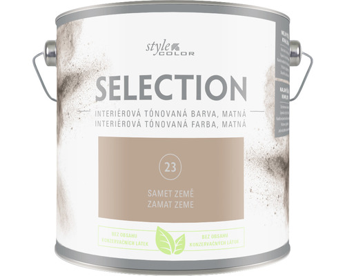 Farba na stenu StyleColor Selection Zamat zeme hnedá 2,5 l Vedro s matnou interiérovou farbou