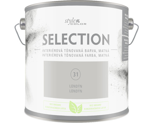 Farba na stenu StyleColor Selection Londýn sivá 2,5 l Vedro interiérové farby, odtieň Londýn