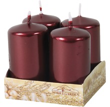 Sada štyroch červených valcových sviečok