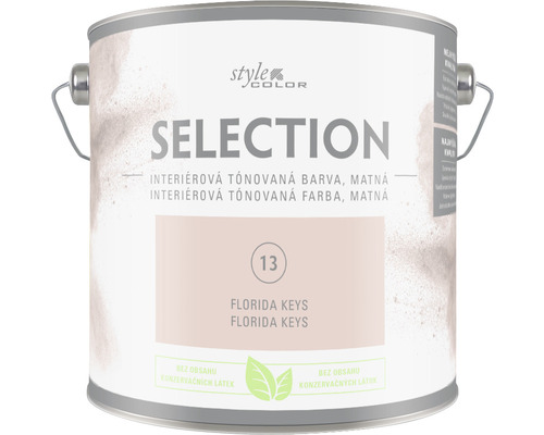 Farba na stenu StyleColor Selection Florida Keys ružová 2,5 l Vedro s matnou interiérovou farbou Selection Florida Keys